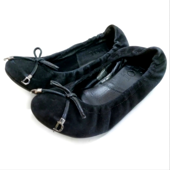 CHRISTIAN DIOR FLATS WOMEN BLACK SUEDE - Picture 8 of 9